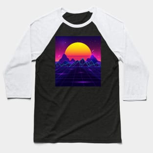 Glowing Sunset Retrowave Baseball T-Shirt